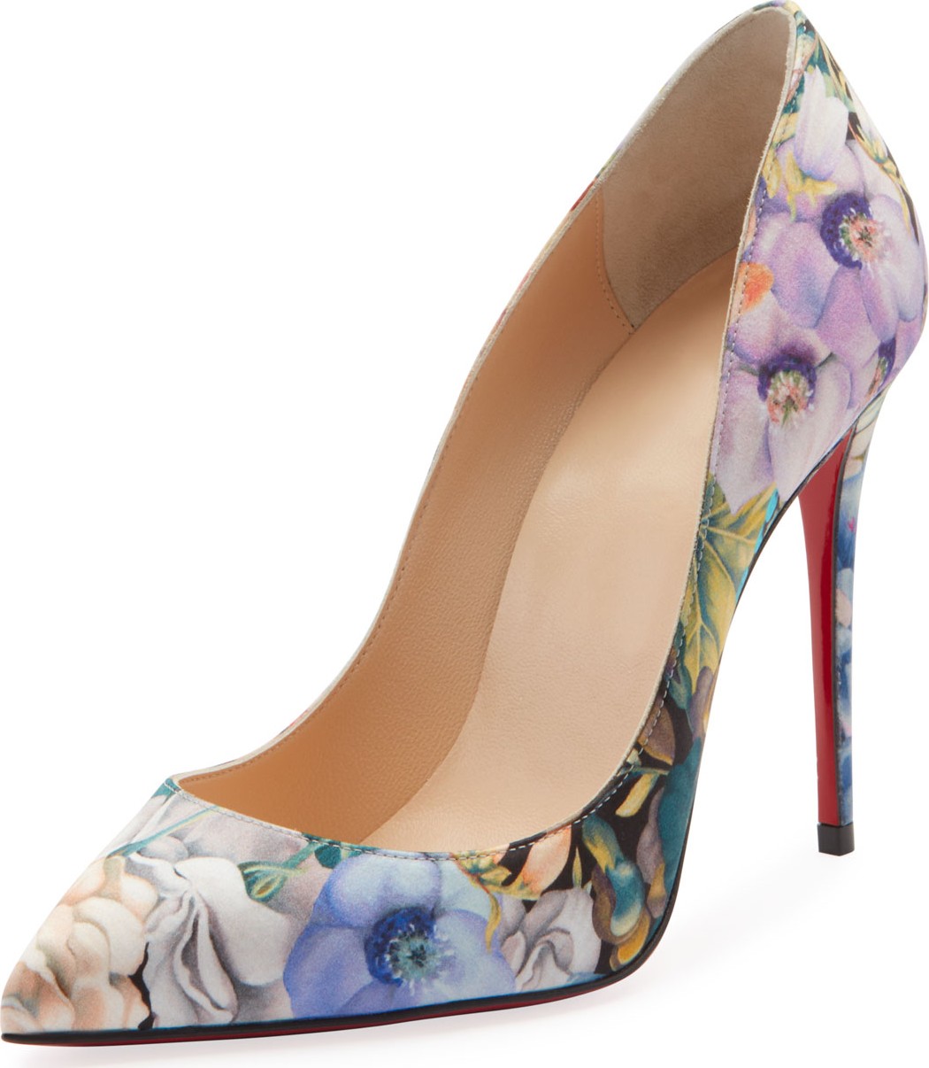 Christian Louboutin Piagalle Follies Floral Red Sole Pumps