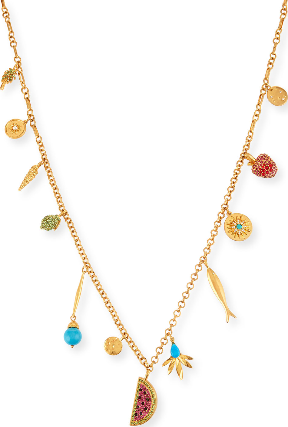 Sequin Watermelon Charm Necklace