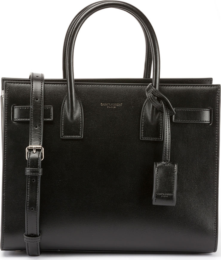Saint Laurent Sac de Jour Small Structured Bicolor Leather Tote Bag