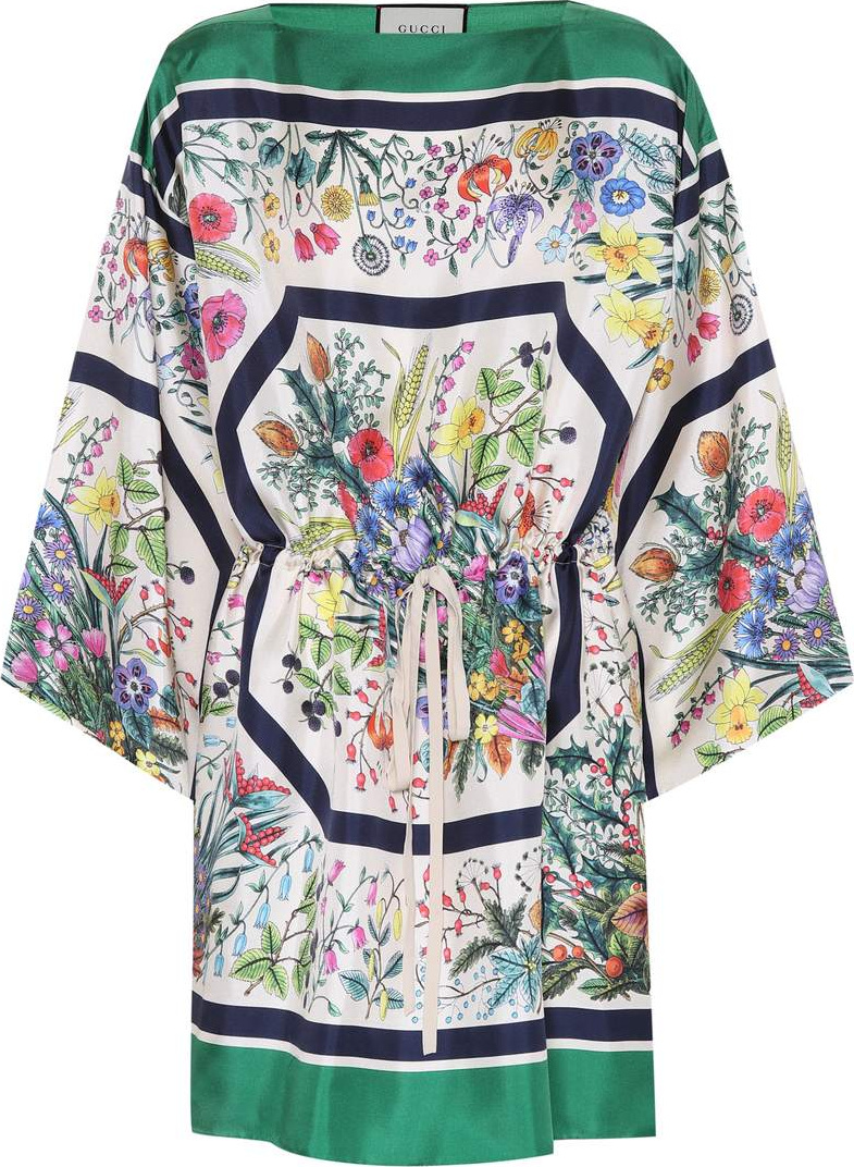 Gucci Floral-printed silk twill kaftan