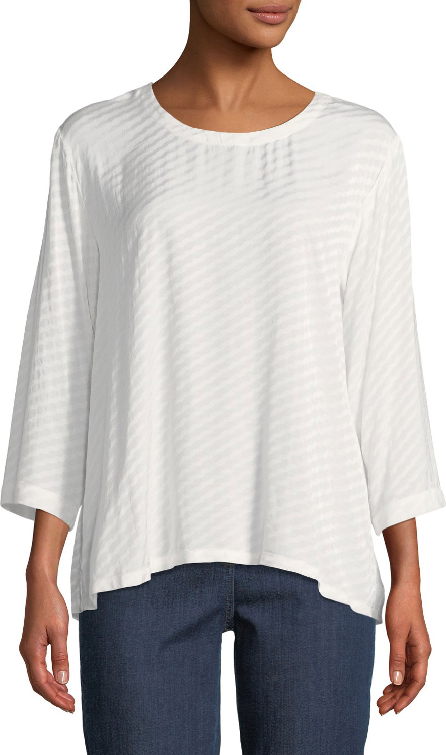 Masai Banuni Scoop-Neck Jacquard Waves Top