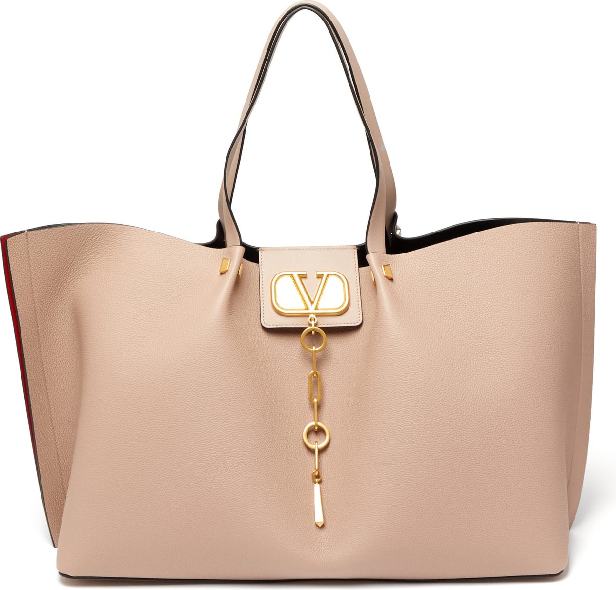 Valentino Escape V-logo medium grained-leather tote bag