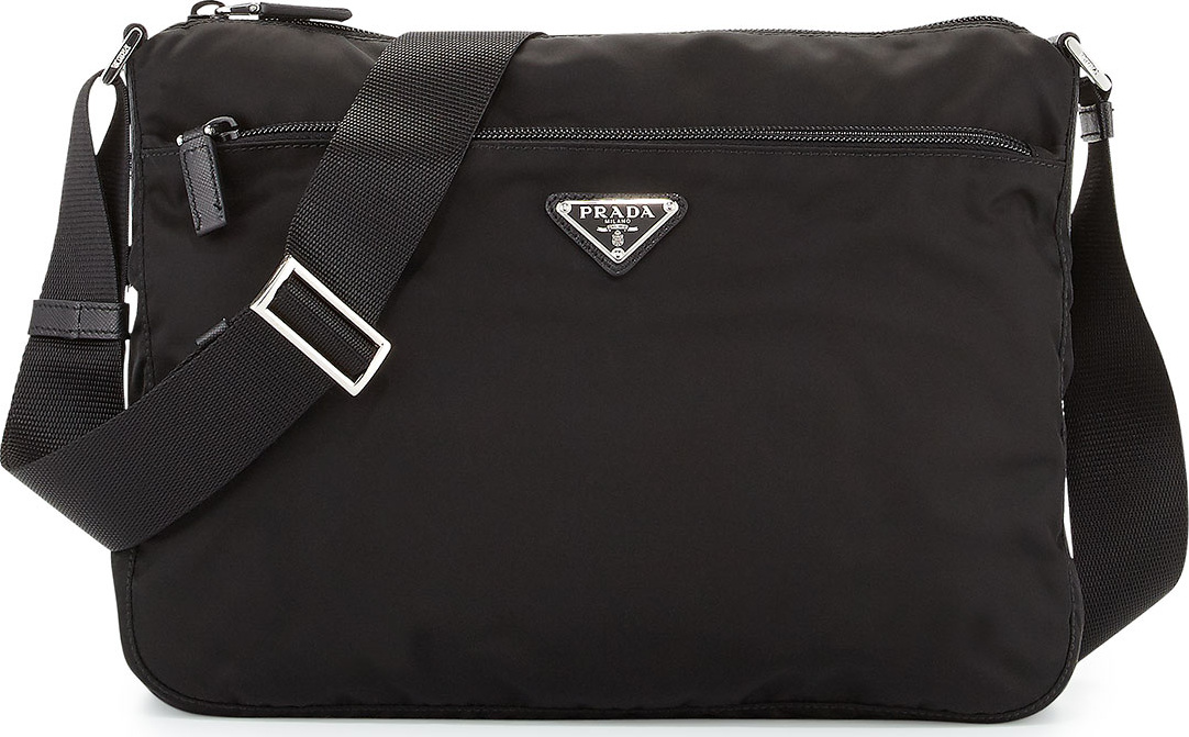 Prada Large Nylon Crossbody Bag, Black (Nero)