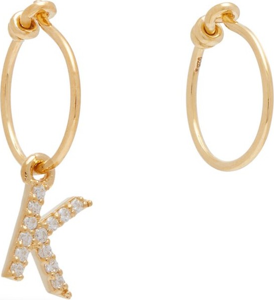 Theodora Warre K-charm mismatched gold-plated hoop earrings