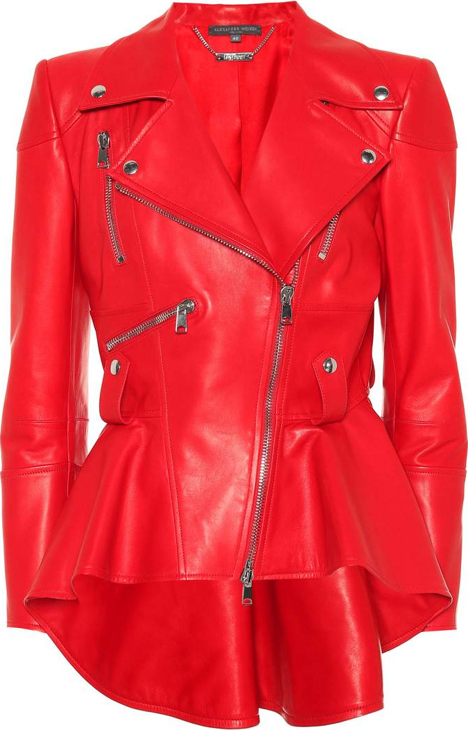 Alexander McQueen Peplum leather jacket
