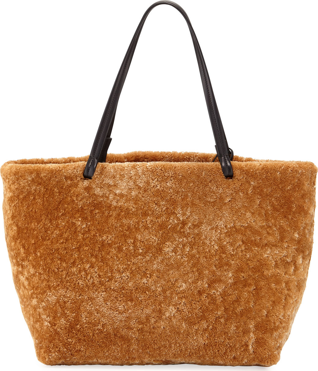 THE ROW Park Shearling and Leather Tote Bag