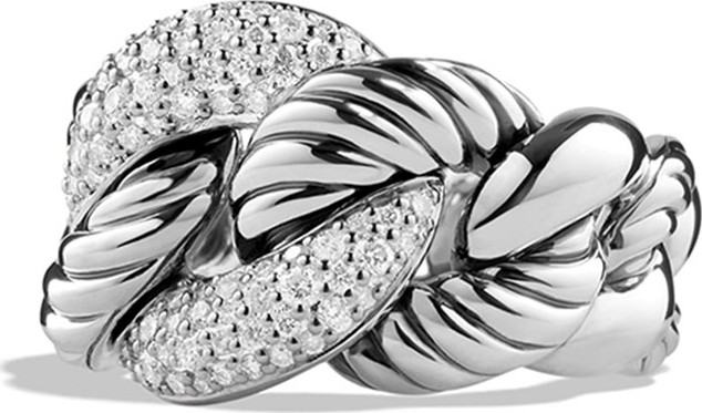 David Yurman Belmont Curb Link Ring with Diamonds