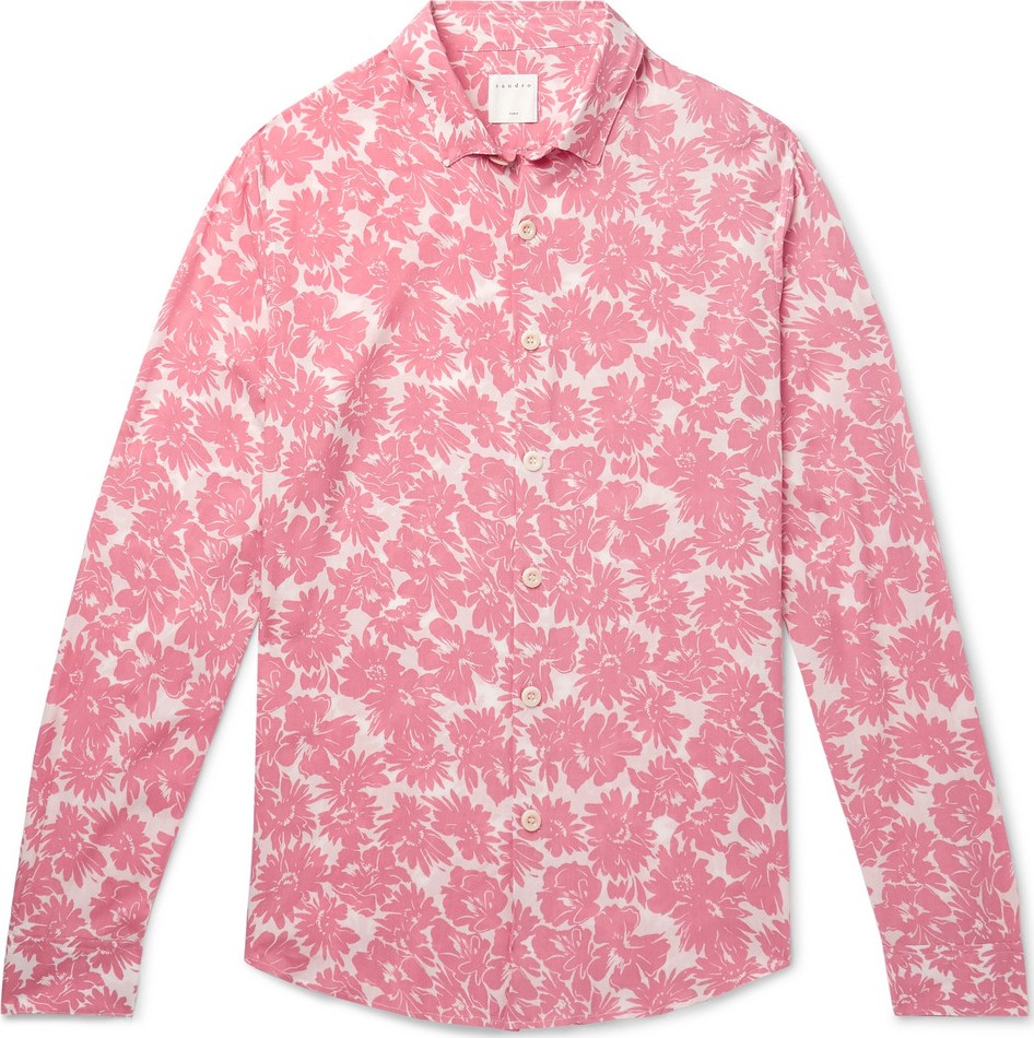 Sandro Floral-Print Voile Shirt