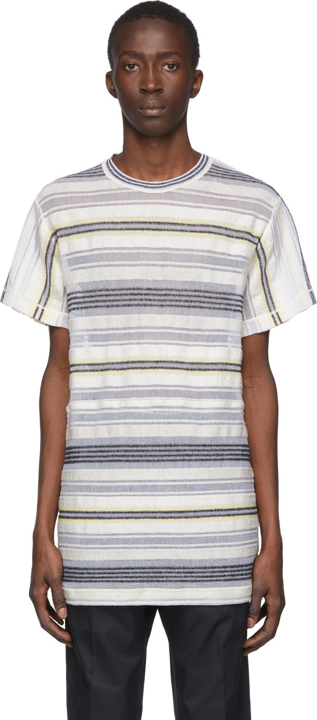 Jil Sander Multicolor Striped Mesh T-Shirt