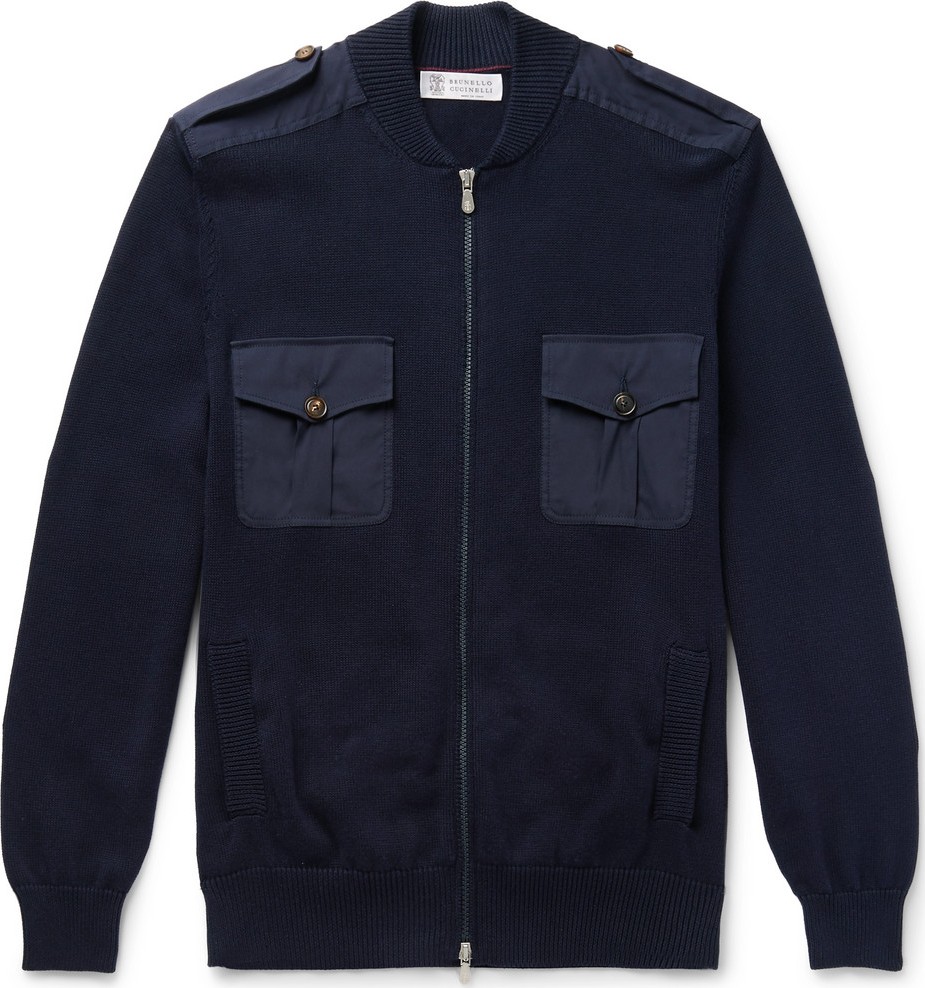 Brunello Cucinelli Knitted Cotton Zip-Up Sweater