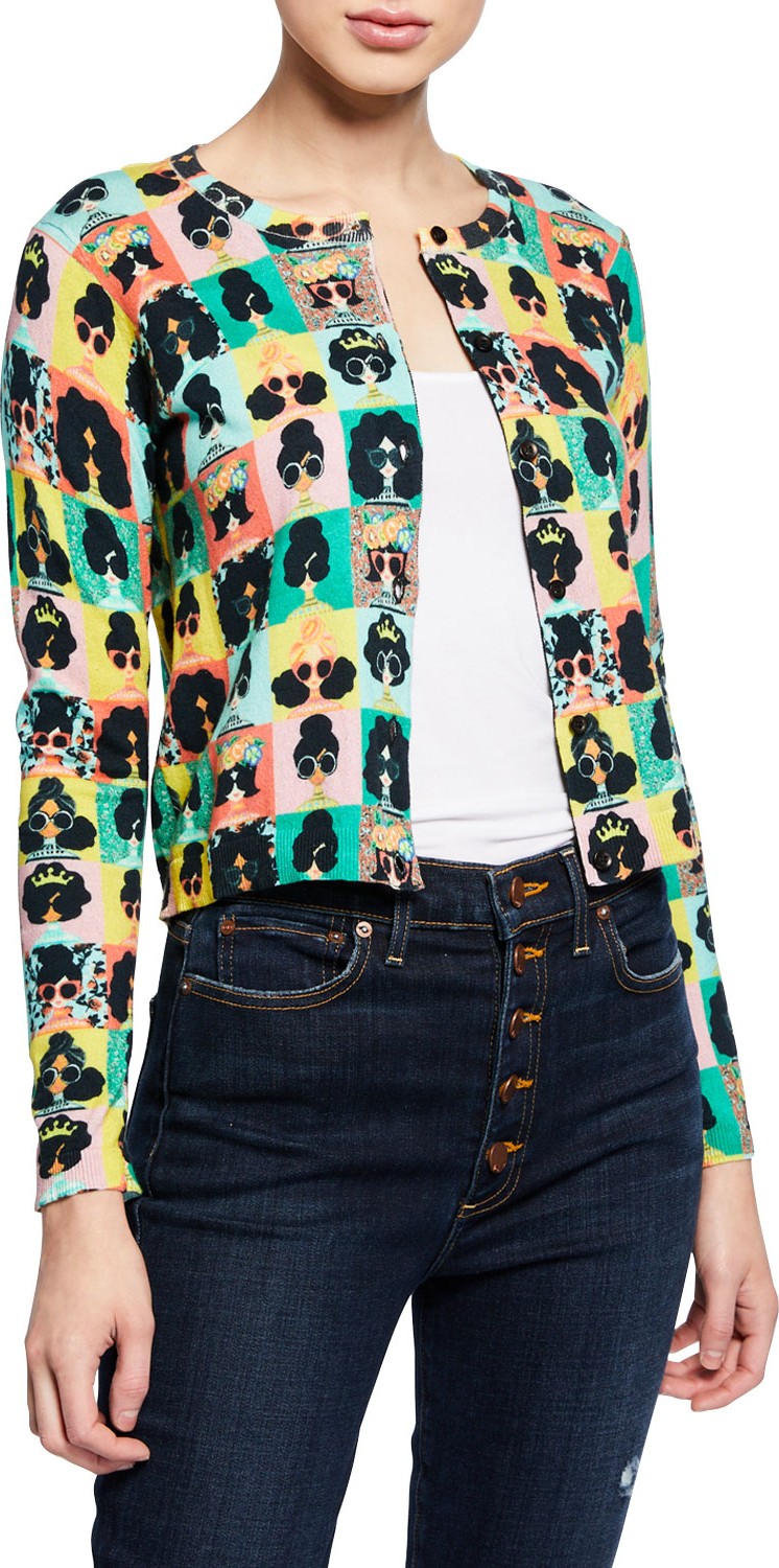 Alice + Olivia Ruthy Printed Cardigan