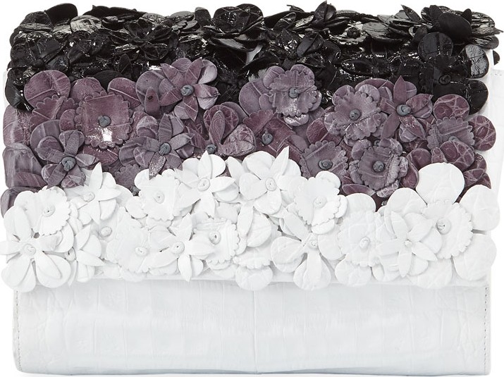 Nancy Gonzalez Carrie Small Floral Crocodile Clutch Bag