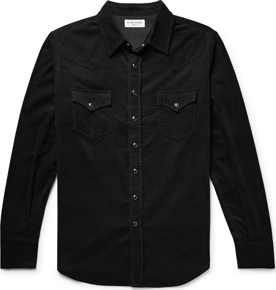 Saint Laurent Slim-Fit Cotton-Corduroy Western Shirt