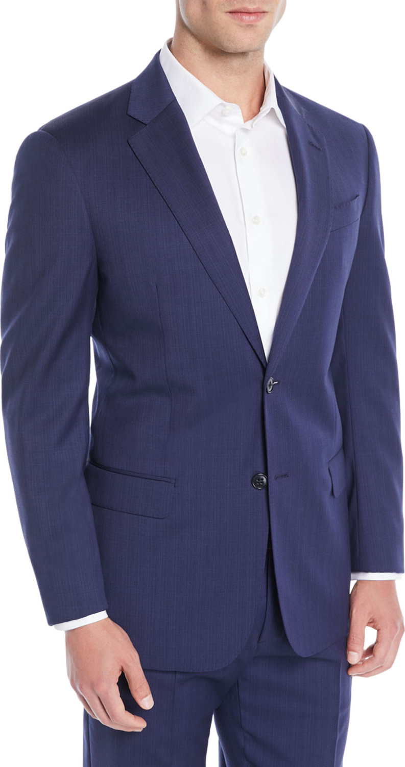 Emporio Armani Men's Two-Piece Wool Broken-Sharkskin Suit