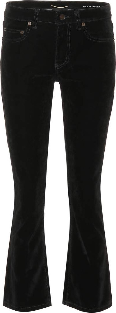 Saint Laurent Cropped velvet bootcut jeans