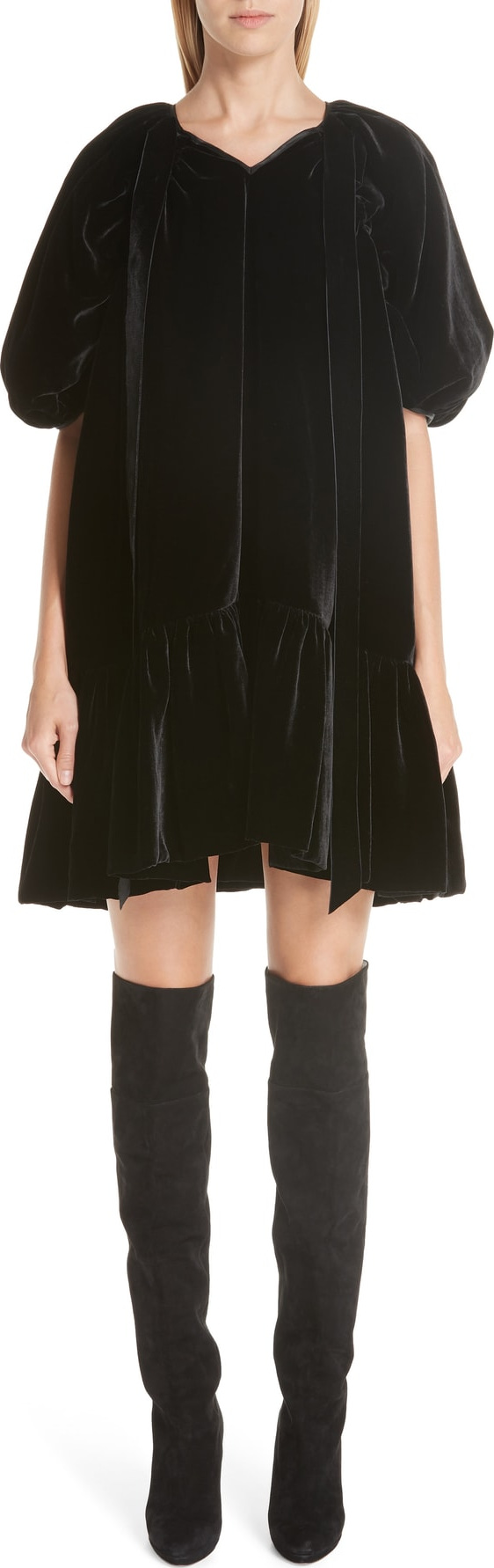 Cecilie Bahnsen Chrystal Velvet Minidress