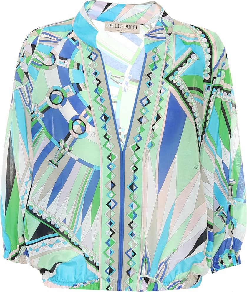 Emilio Pucci Printed cotton and silk top