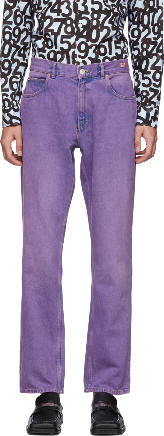 Martine Rose Purple Straight-Leg Jeans