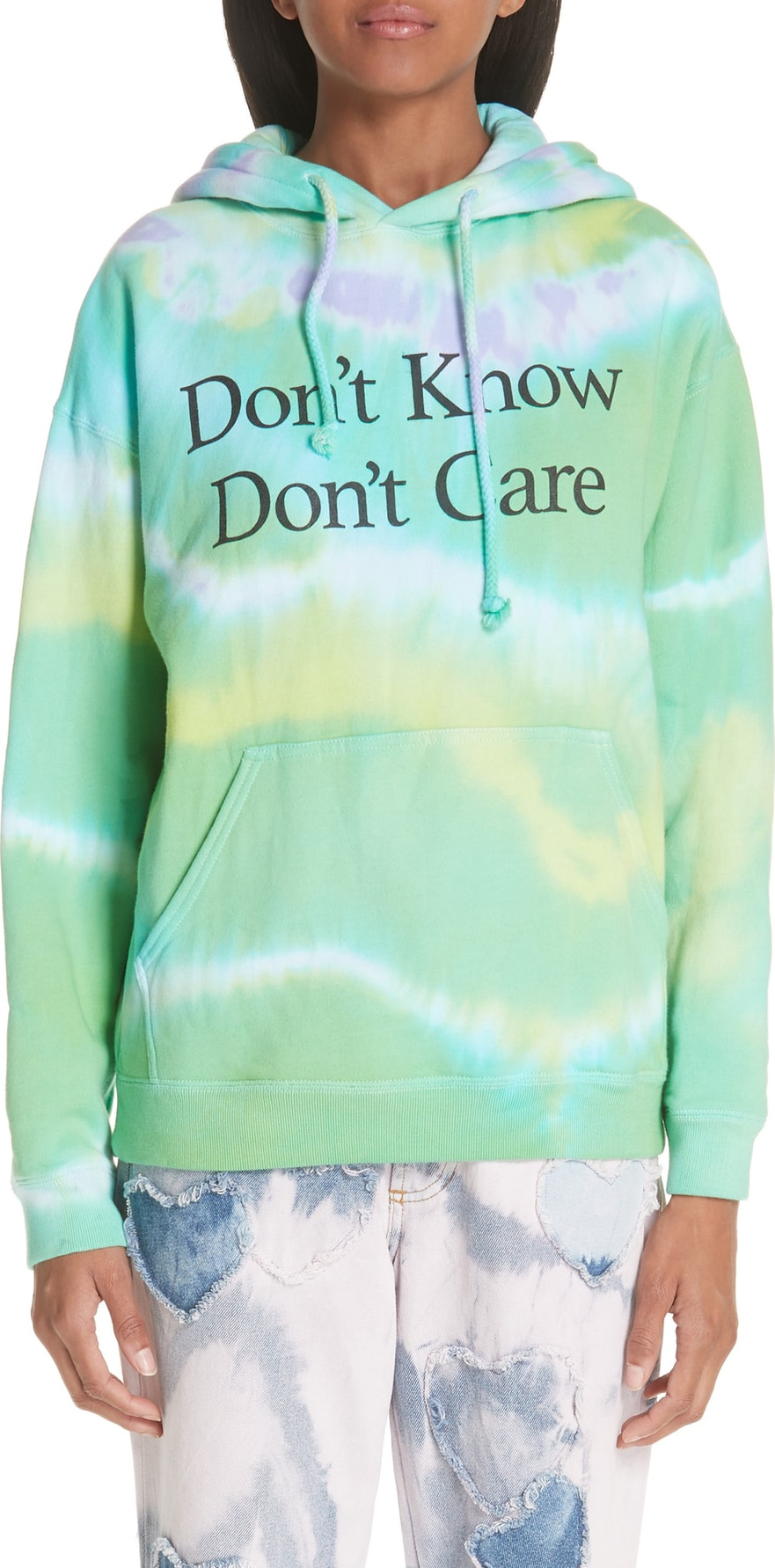 Ashley Williams Don't Know Don't Care Tie Dye Hoodie