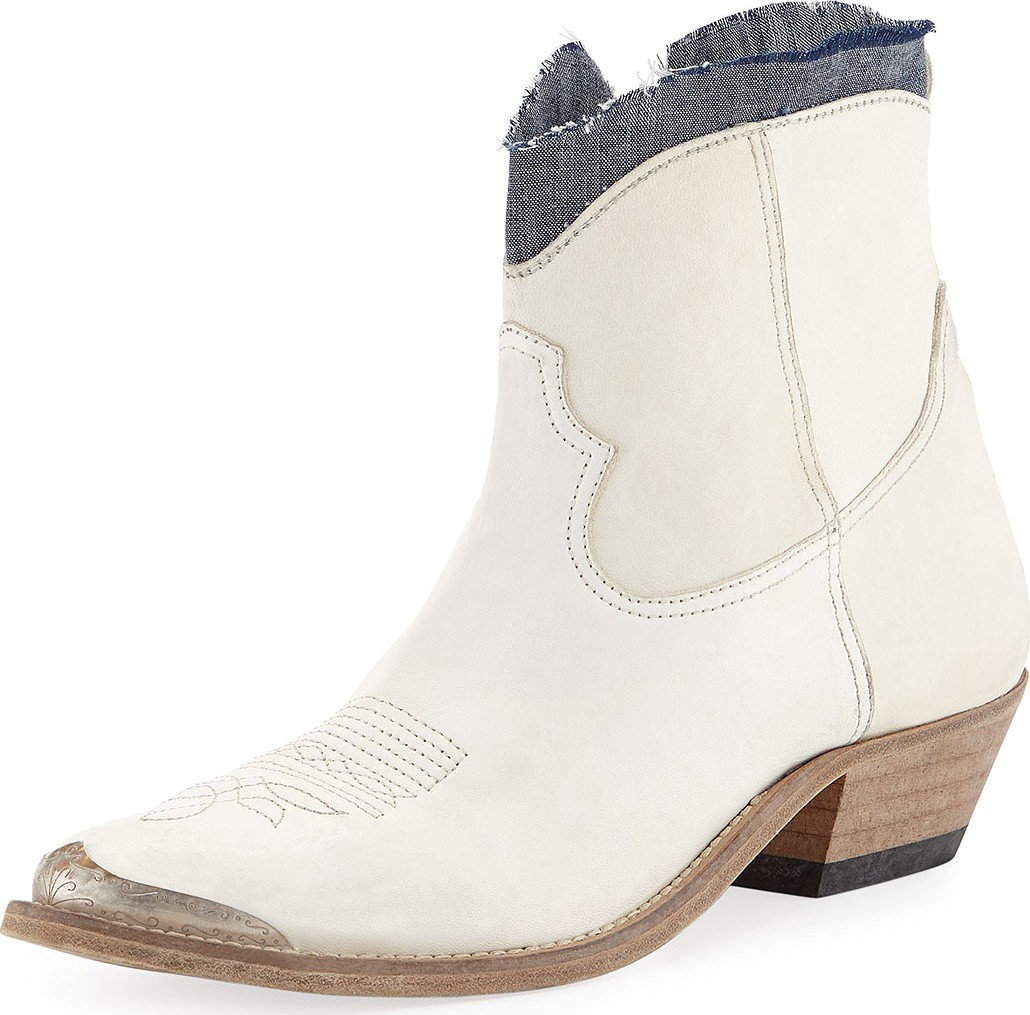 Golden Goose Deluxe Brand Young Denim-Ankle Leather Boots
