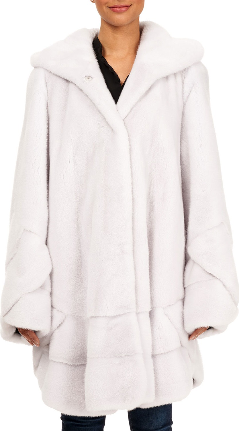 Gorski Oversized Mink-Fur Round-Hem Parka