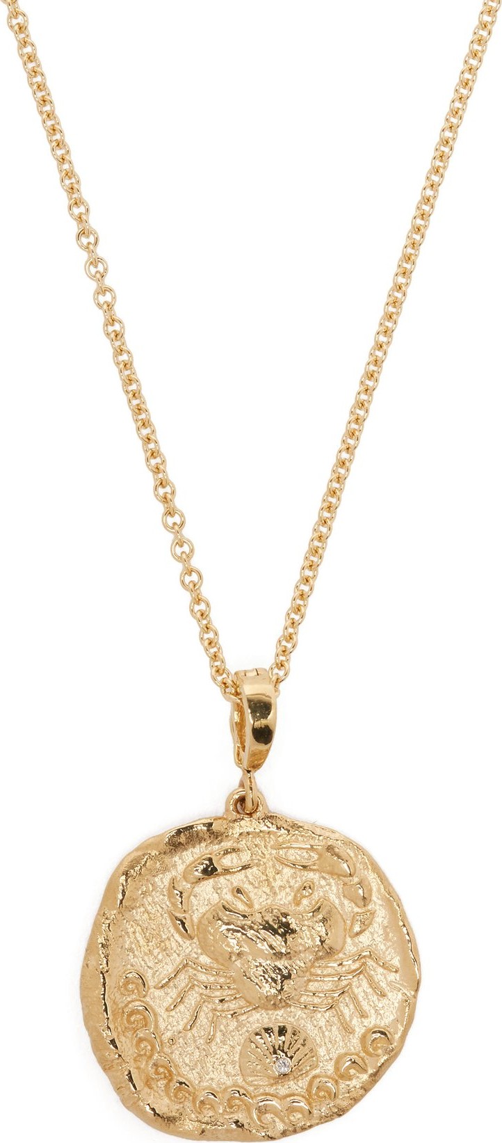 Azlee Coin diamond & 18kt gold necklace