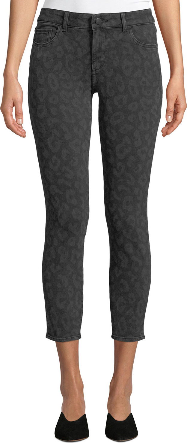 DL1961 Florence Cropped Animal-Print Skinny Jeans