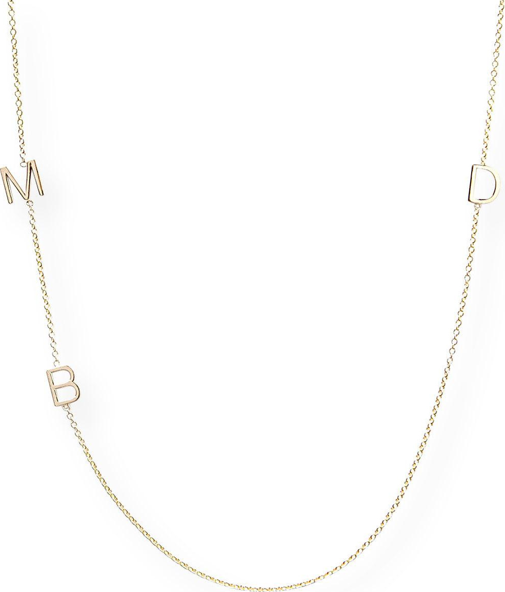 Maya Brenner Designs Mini 3-Letter Personalized Necklace, 14k Yellow Gold