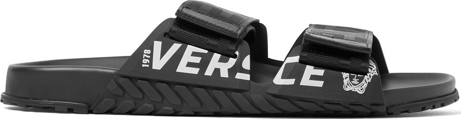 Versace Logo-Detailed Webbing and Rubber Sandals