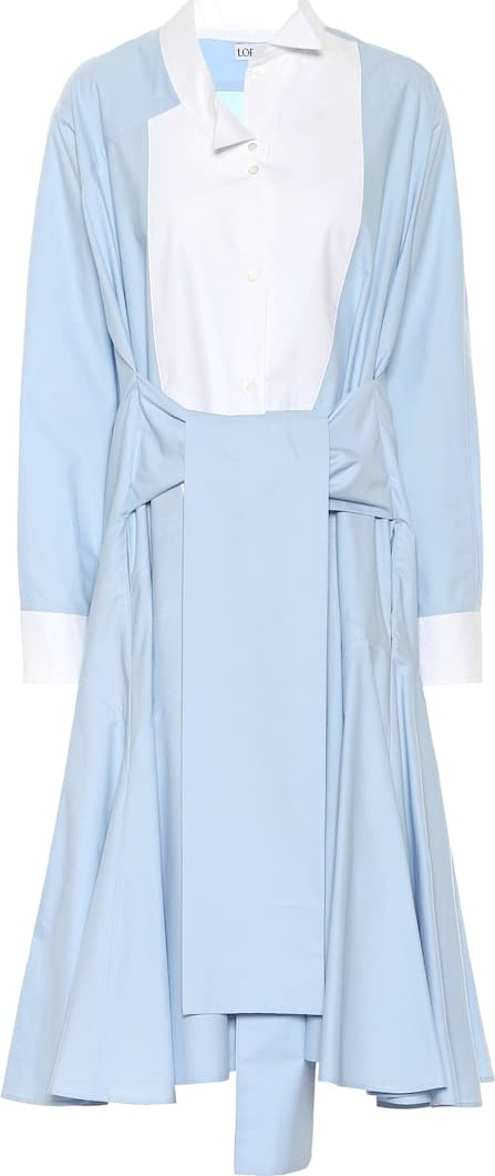 LOEWE Asymmetric cotton shirt dress