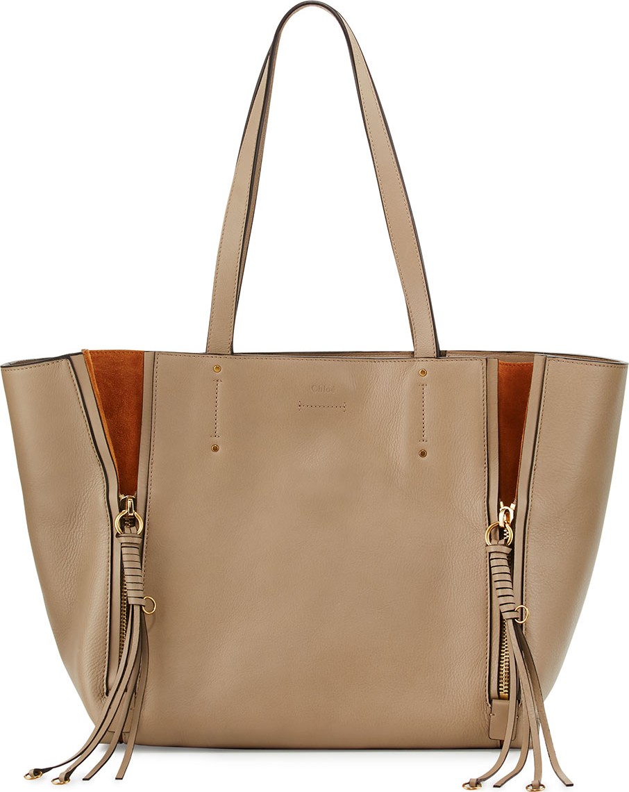 Chloe Milo Medium Leather & Suede Tote Bag