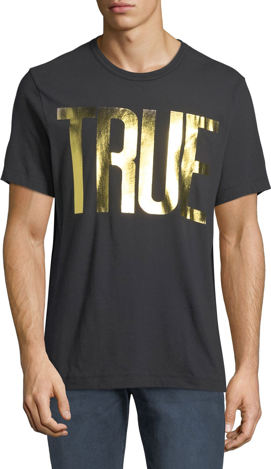True Religion Men's Gold Foil Logo T-Shirt