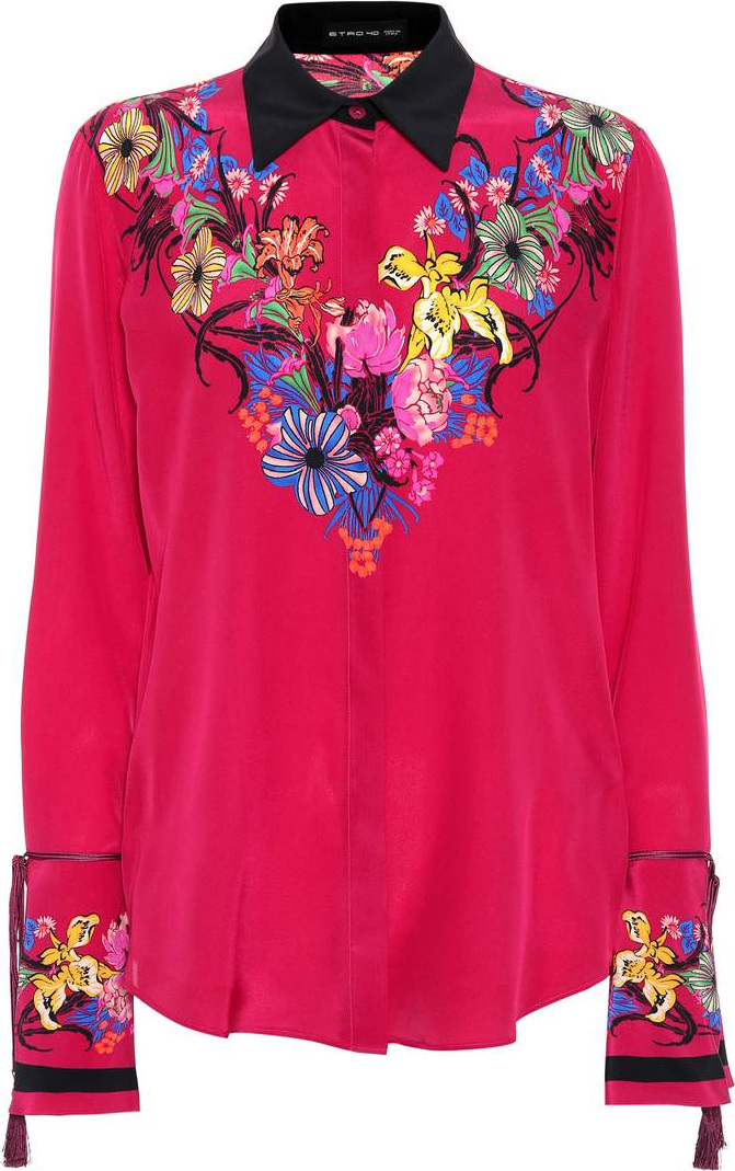 Etro Floral printed silk blouse
