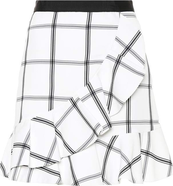 Self Portrait Checked crêpe miniskirt