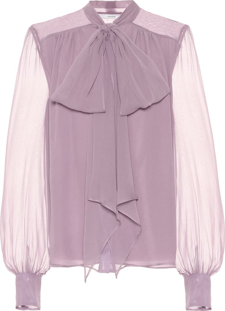 Erdem Lucienne silk georgette blouse