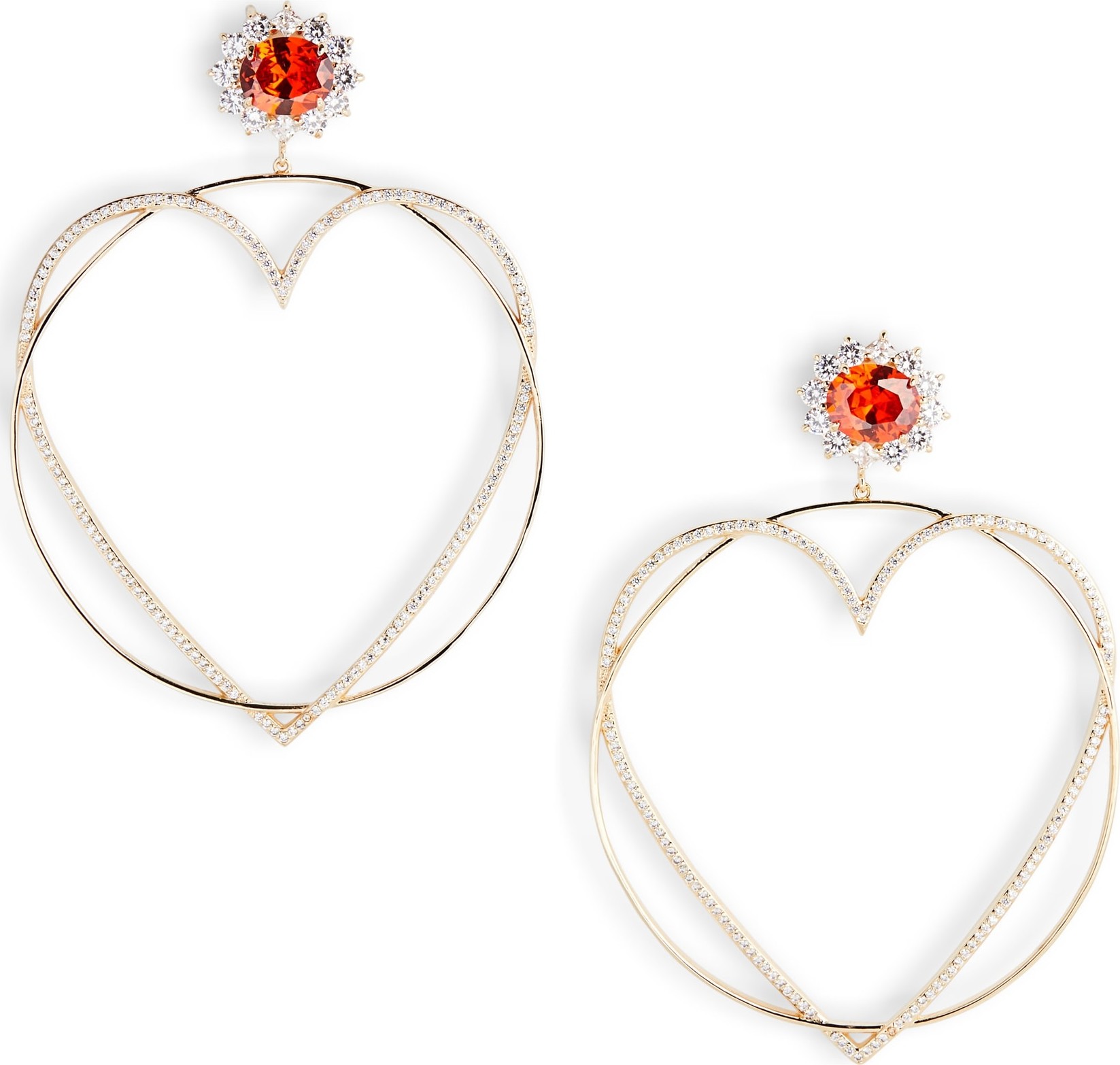 Jiwinaia Locked Heart Hoop Earrings