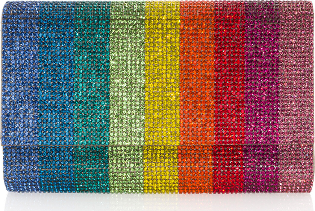 Judith Leiber Fizzoni Rainbow Crystal Full-Beaded Clutch Bag