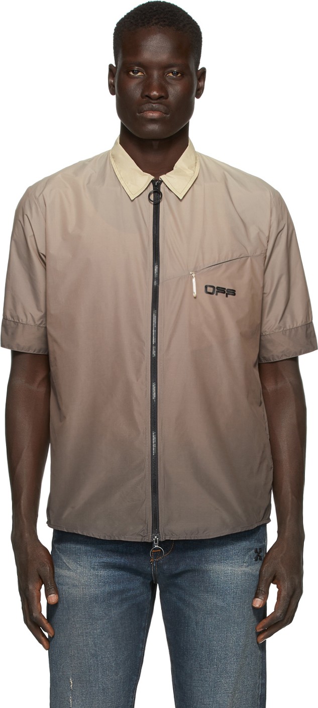 Off White Beige Gradient Rivel Trail Shirt
