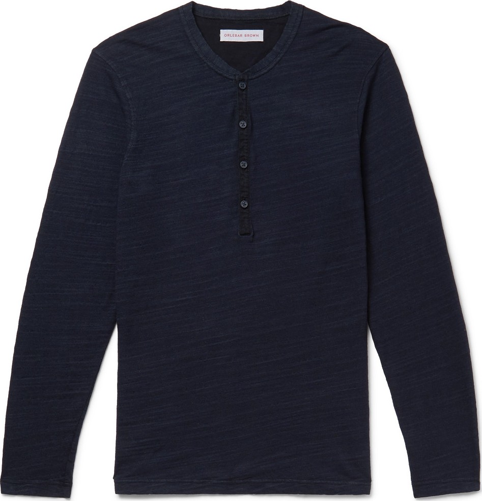 Orlebar Brown Harrison Slim-Fit Garment-Dyed Slub Cotton-Jersey Henley T-Shirt