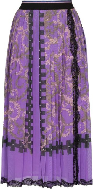 Emilio Pucci - Lace-trim pleated midi skirt