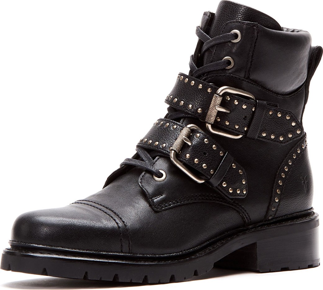 Frye Samantha Stud Belted Hiker Boots