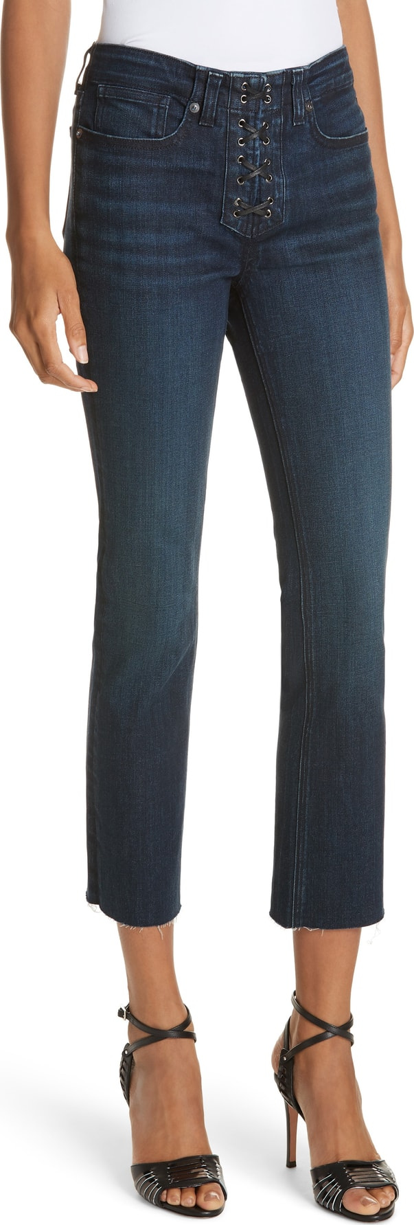 Veronica Beard Carolyn Lace-Up Baby Boot Jeans