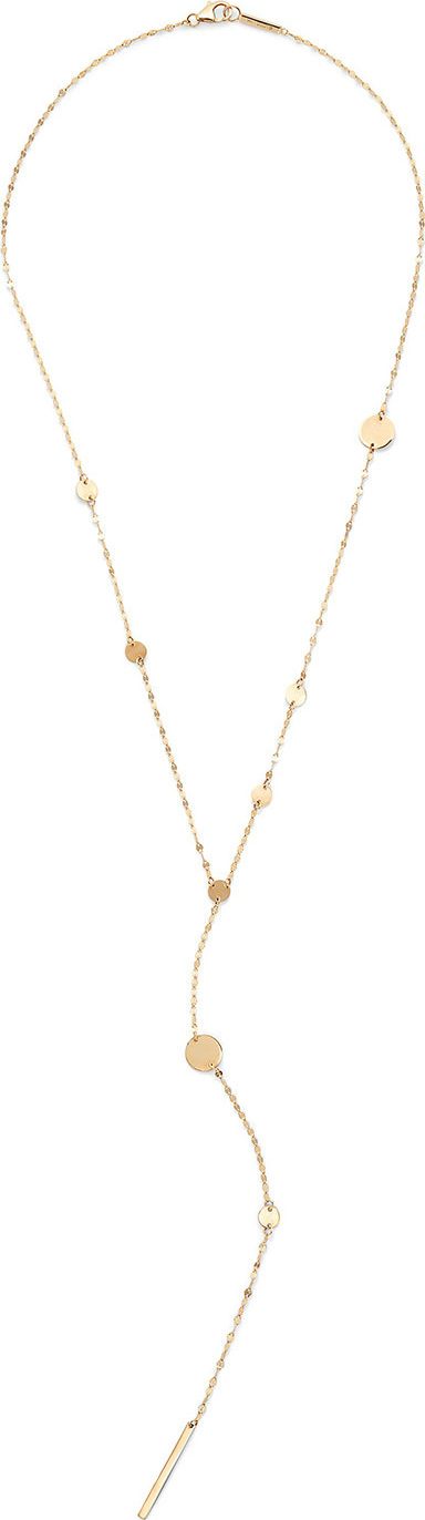 Lana 14k Gold Cleo Disc Y-Drop Lariat Necklace