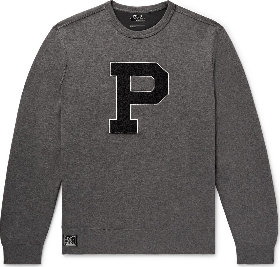 Polo Ralph Lauren Appliquéd Mélange Jersey Sweatshirt