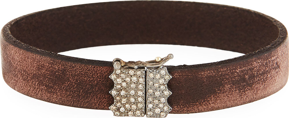 Armenta New World Diamond & Leather Bracelet