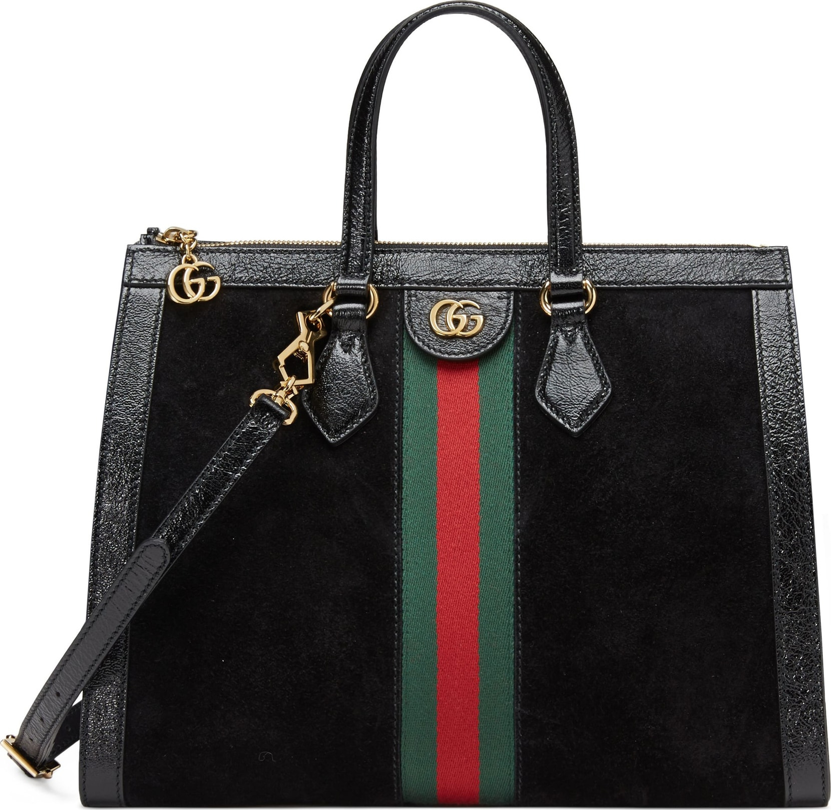 Gucci Medium Ophidia House Web Suede Satchel