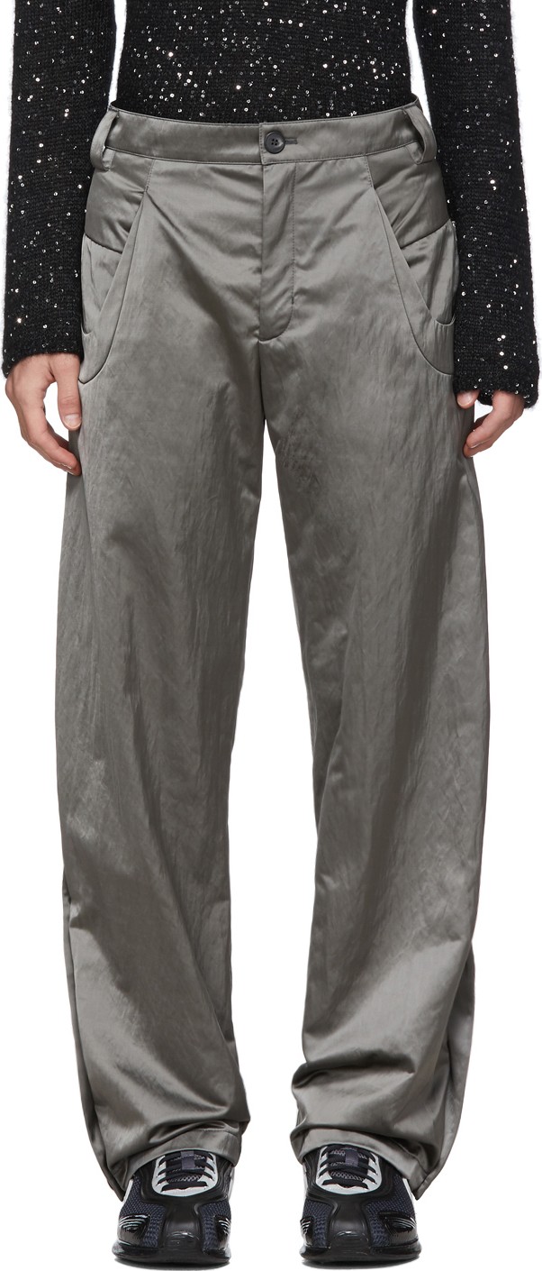 Kiko Kostadinov Silver Satin Active Irene Trousers