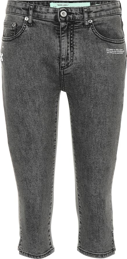 Off White Mid-rise cropped jeans