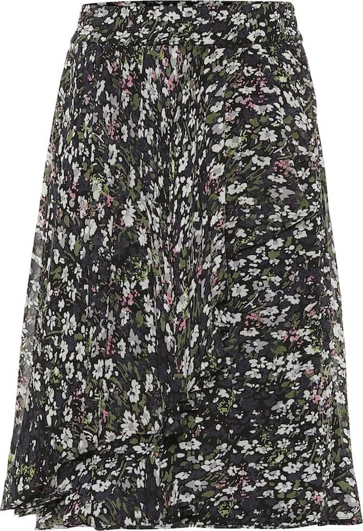 Ganni Floral georgette midi skirt