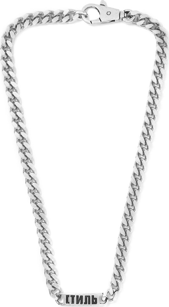 Heron Preston Logo-Detailed Silver-Tone Chain Necklace